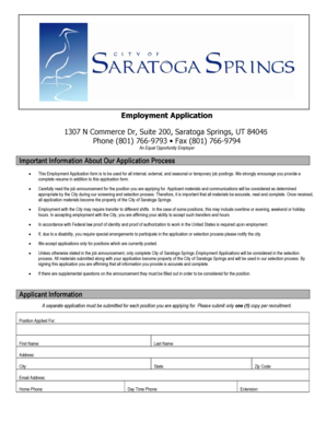 Employment Application Form