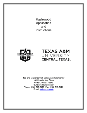 Texas Hazlewood Act Exemption Application