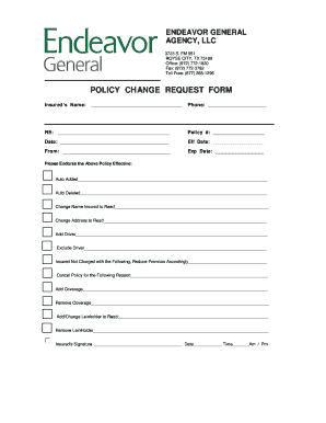 Policy Change Request Form