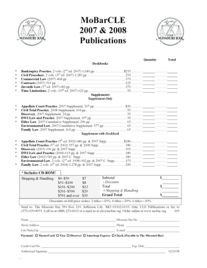 Missouri Bar CLE Deskbook Order Form