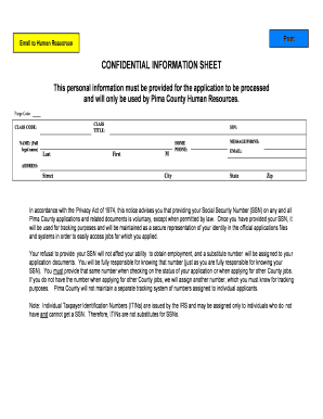 Pima County Application Form
