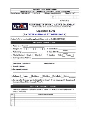 International Student Application Form