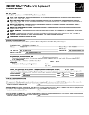 ENERGY STAR Partnership Agreement for Home Builders