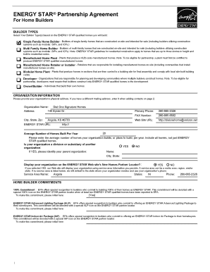 ENERGY STAR Partnership Agreement for Home Builders
