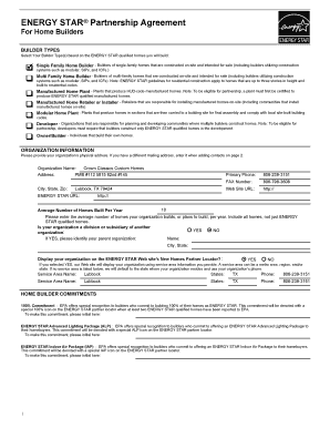 ENERGY STAR Partnership Agreement for Home Builders