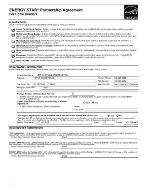 ENERGY STAR Partnership Agreement for Home Builders