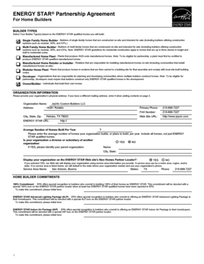 ENERGY STAR Partnership Agreement for Home Builders