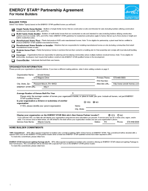 ENERGY STAR Partnership Agreement for Home Builders