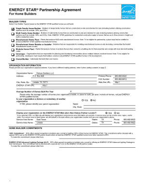 ENERGY STAR Partnership Agreement for Home Builders