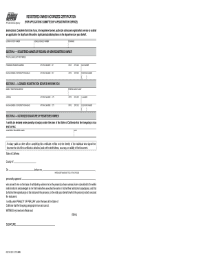 California Registered Owner Notarized Certification