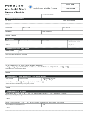 Life Insurance Claim Form