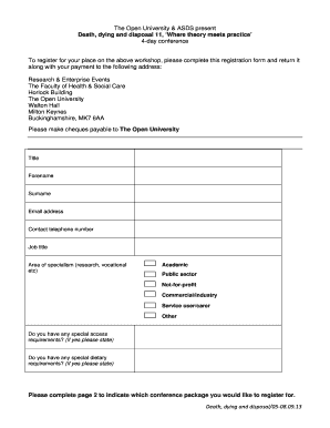 DDD Conference Registration Form downloadable.docx. Terms and conditions of registration as a student with The Open University - open ac