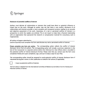Conflict of Interest Disclosure Form