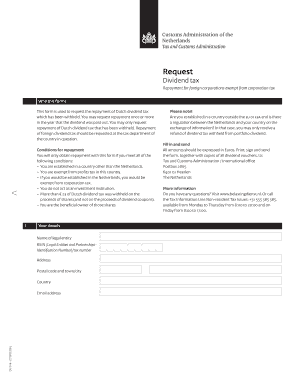 Dutch Dividend Tax Repayment Form