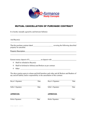 Mutual Cancellation of Purchase Contract