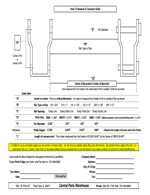 Conveyor Chain Measurement Form