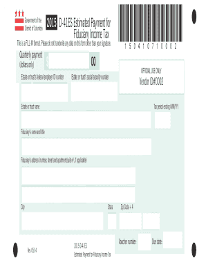 D-41ES Estimated Payment for Fiduciary Income Tax