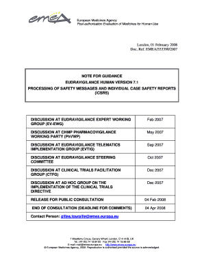 Draft note for guidance: EudraVigilance Human version 7.1 - ema europa