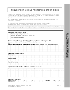 Child Protection Order Check Form