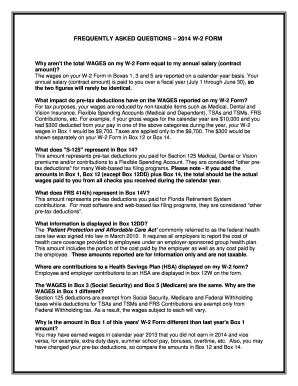 2014 W-2 Form FAQ