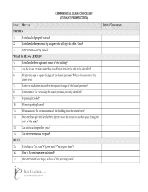 Commercial Lease Checklist