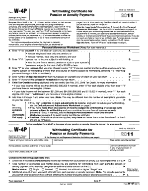 Form W-4P Withholding Certificate