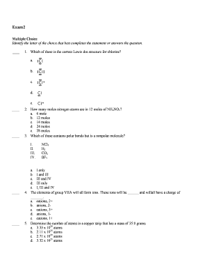 Chemistry Exam