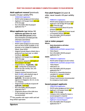US Passport Application Checklist