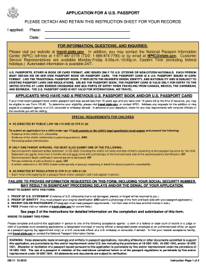 US Passport Application Form DS-11
