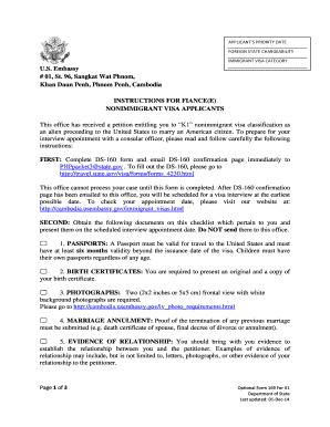 K1 Fiance Visa Application Instructions