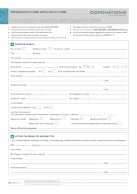 Coronation Preservation Fund Application Form
