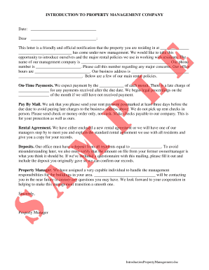 Property Management Introduction Letter