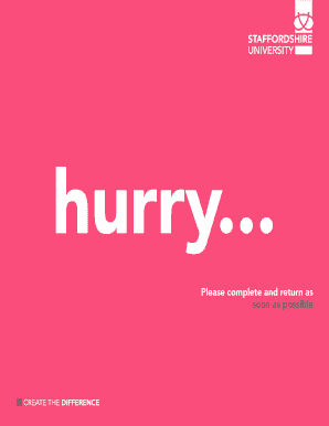 Staffordshire University Tuition Fee Direct Debit Form