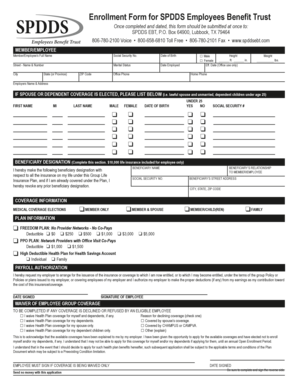 SPDDS Employee Benefit Trust Enrollment Form