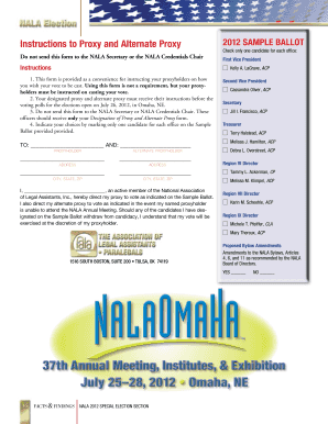 NALA Proxy and Alternate Proxy Instructions 2012