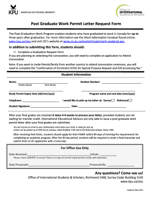 Post-Graduation Work Permit Letter Request Form