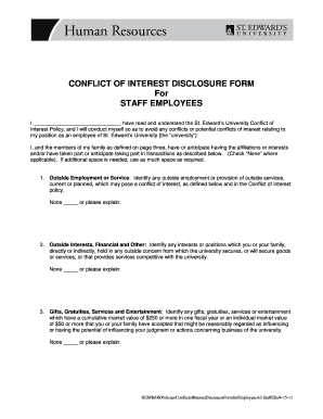 Conflict of Interest Disclosure Form - Think St. Edward's ...