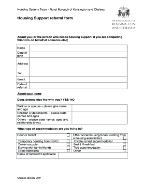 Housing Support Referral Form