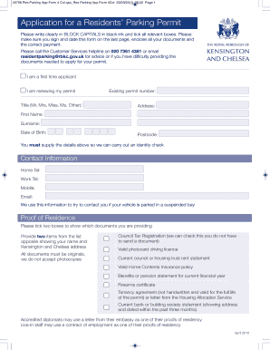 Residents' Parking Permit Application