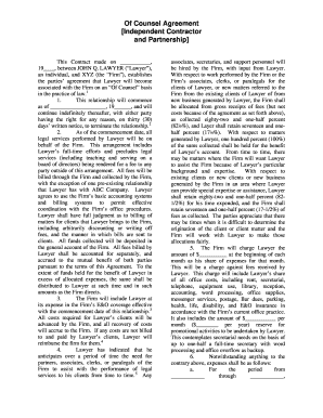Of Counsel Agreement