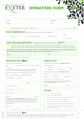 University of Exeter Donation Form