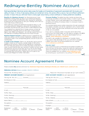 Redmayne-Bentley Nominee Account Agreement