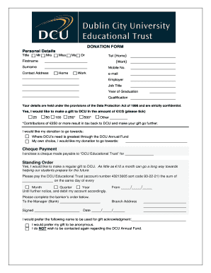 DCU Donation Form