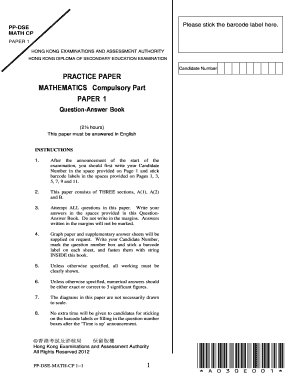 Hong Kong Diploma of Secondary Education Mathematics Exam