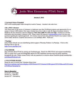 Jenks West Elementary Yearbook Order Form