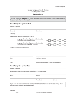 Challenge for Credit Request Form - Education and Advanced ... - edu gov mb