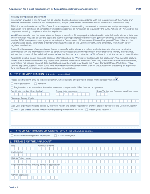 Pest Management or Fumigation Certificate Application