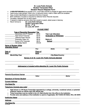 Student Record Request Form