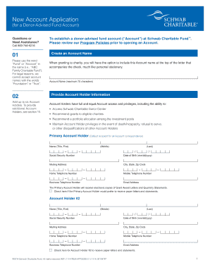 Schwab Charitable Fund Donor-Advised Account Application