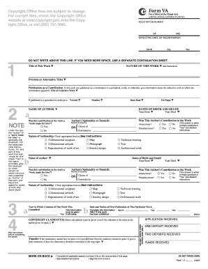 Form VA Copyright Registration for Architectural Works